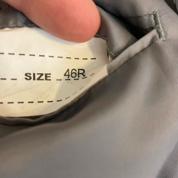 Porta Bella Suit Jacket Blazer 46R Mens Gray 3 Button Sports Coat Notch Collar - Picture 9 of 10